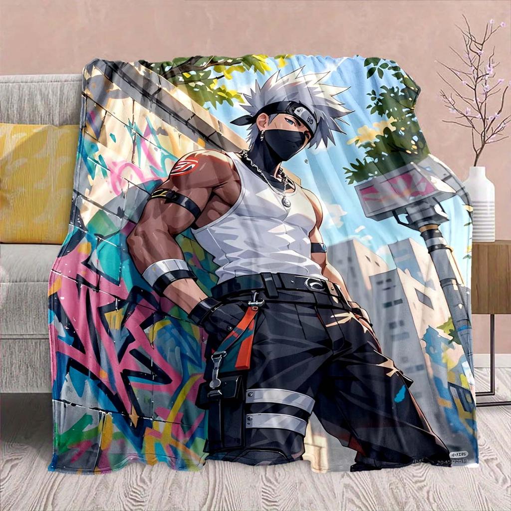 Naruto Anime Flannel Blanket - Soft Warm Perfect for Sofa, Bedding Camping Travel Office Home Decor -QJY