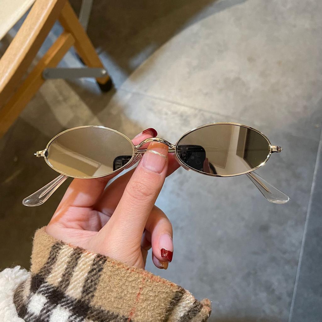 New Unisex Retro Small Frame Oval Sunglasses Fashion Design Sun Glasses Summer Vintage Shades Eyeglasses Women'S Fashion Glasses