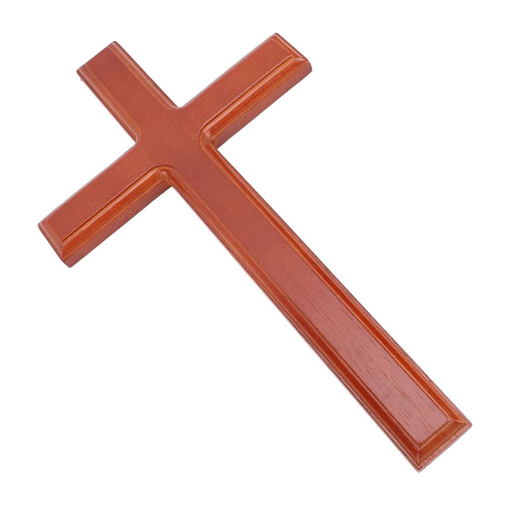 Wooden Crucifix Wall Decor 30cm Simple Smoothly Polished Wood Wall Hanging Crucifix