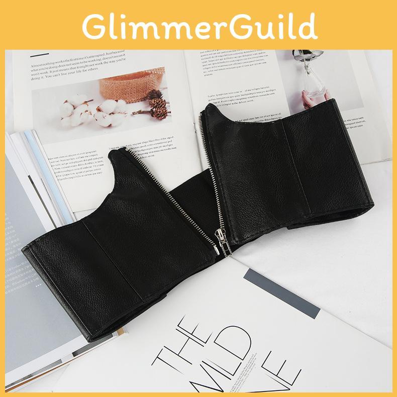 Simple Solid Color Artificial Leather Women Casual Wide Waistband With Zipper For Outdoor Fashion Streetwear