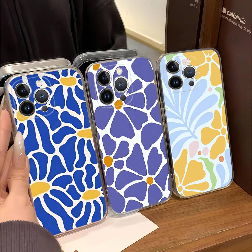Abstract Flower Market Phone Case For IPhone 11 13 16 12 17 14 15 Pro Max Plus Soft Clear Back Cover Coque