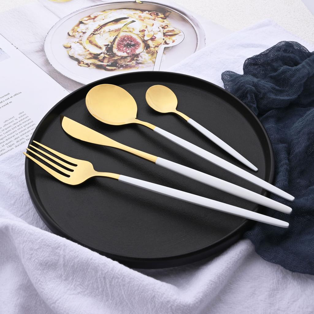 24Pcs Shiny Silver Tableware Stainless Steel Cutlery Set Forks Knives Spoons Kitchen Dinner Set Family Dinnerware Set Service for 6