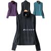 Foreign Trade Spring and Autumn Women Plus Size Outdoor Sports Running Sanding Quick-Drying Elastic Fleece-lined Half Pull Long Sleeves Shirt 556