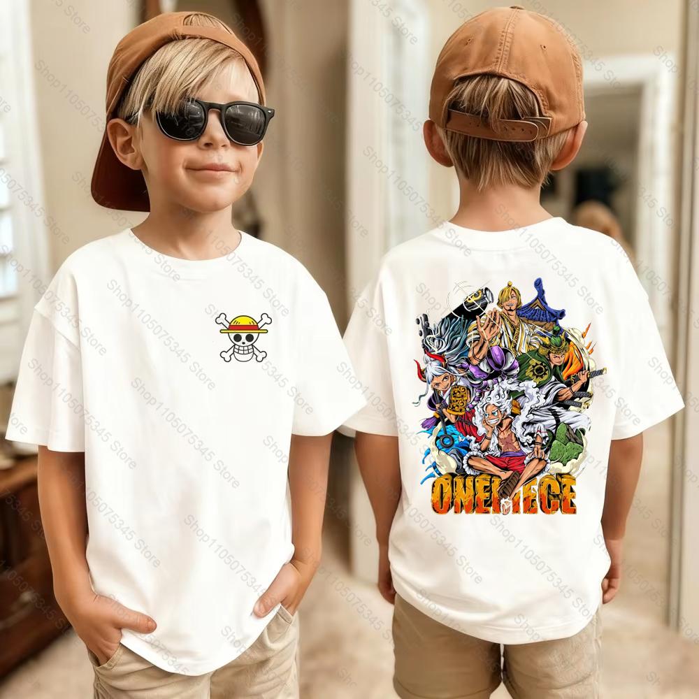 One Piece Japanese Anime Printed Mens TShirt Roronoa Zoro Boy Childrens Harajuku Short Sleeve Kids Luffy Tshirt Clothing