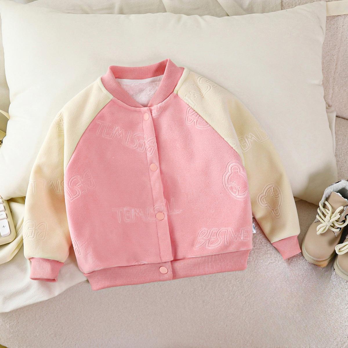 

Детский теплый комплект Зима и Осень Детская плюшевая утолщенная одежда для дома для девочек Мальчиковые пижамы Детская одежда 80cm