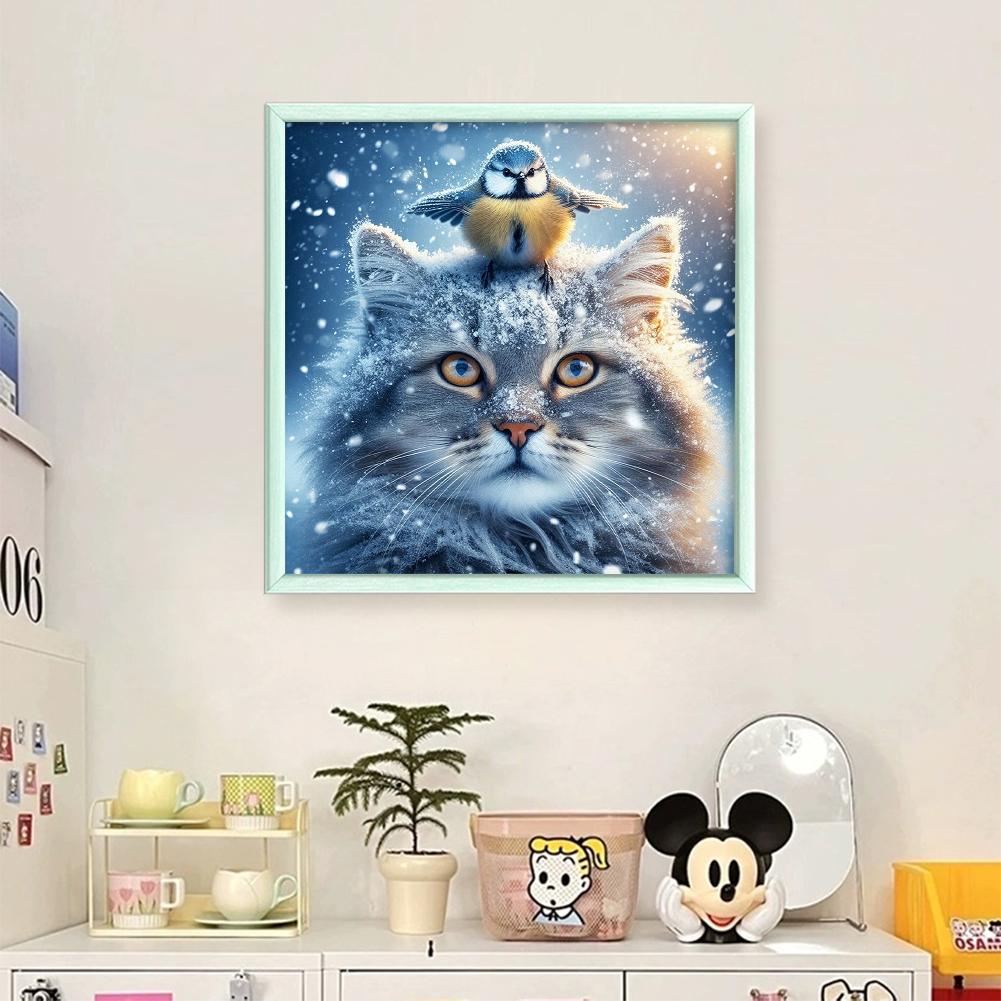 Winter Animal Printed Cross Stitch Kit DIY 11CT Embroidery Craft Set Home Decor