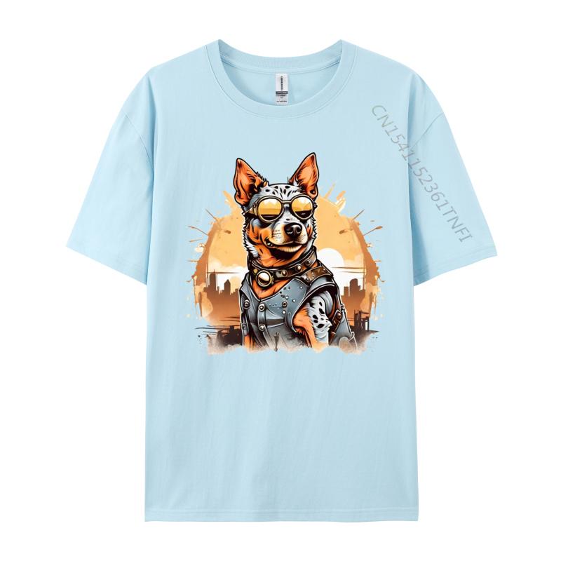 Australische Hütehunde T-Shirt für Männer Lustig Haustierliebhaber Cooles Print-T-Shirt Grafische T-Shirts Herren Baumwolle Geschenk