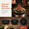 Black Hot Pot Grill Pan Round Round Thai Style BBQ Durable Grill Pan with Side  Home Cooking