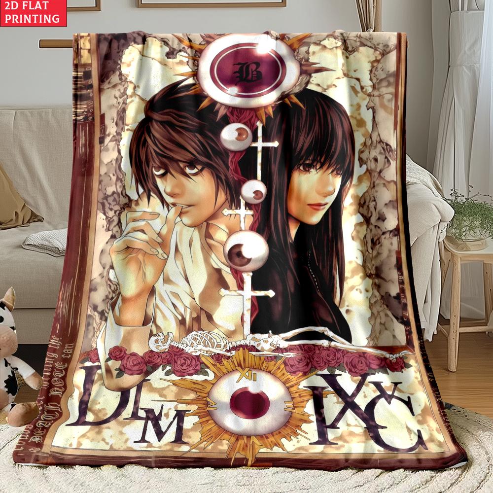 Light Yagami Print Thin Flannel Blanket for Bedrooms,Living Rooms,Sofas Blankets,Lunch Breaks,blankets Fluffy Blanket