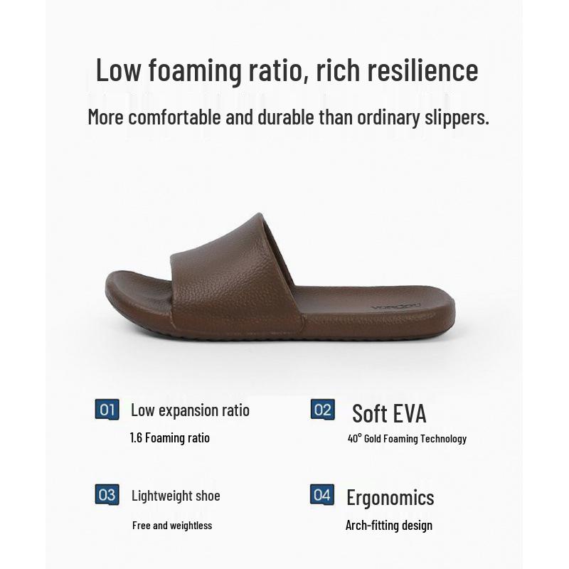 Unisex EVA Leather Texture Cloud Slippers: Odorless, Anti-Slip Indoor Footwear for Summer.