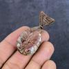 Lemon Quartz Handmade Copper Wire Wrap Jewelry Pendant 2.21" P7I66