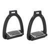 1 Pair Horse Stirrups Alloy Side Opening Safety Stirrup with Anti Slip Pads for Training Practice