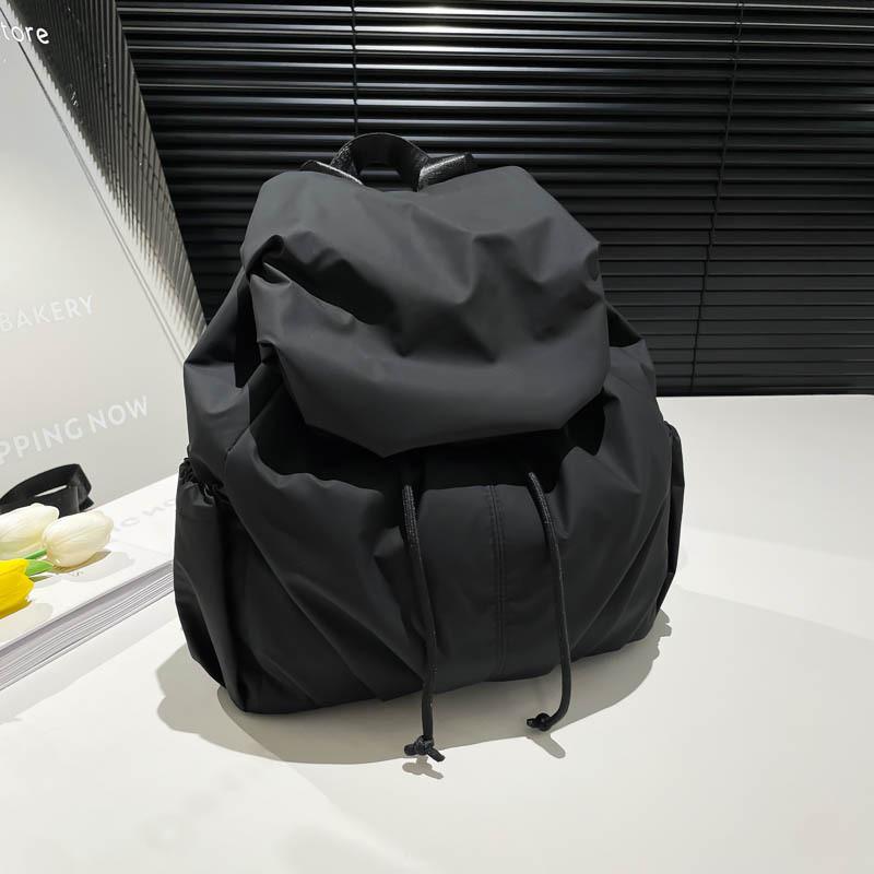 Solid Color Nylon Large Capacity Backpack For Women Travel And Daily Use