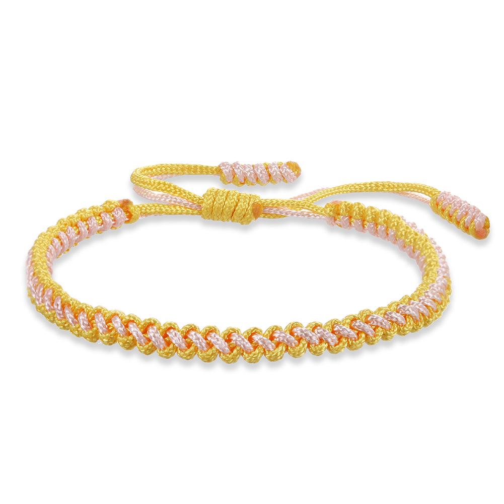 Women's Two-Color Ethnic Knot Bracelet: High-End Handwoven Jewelry