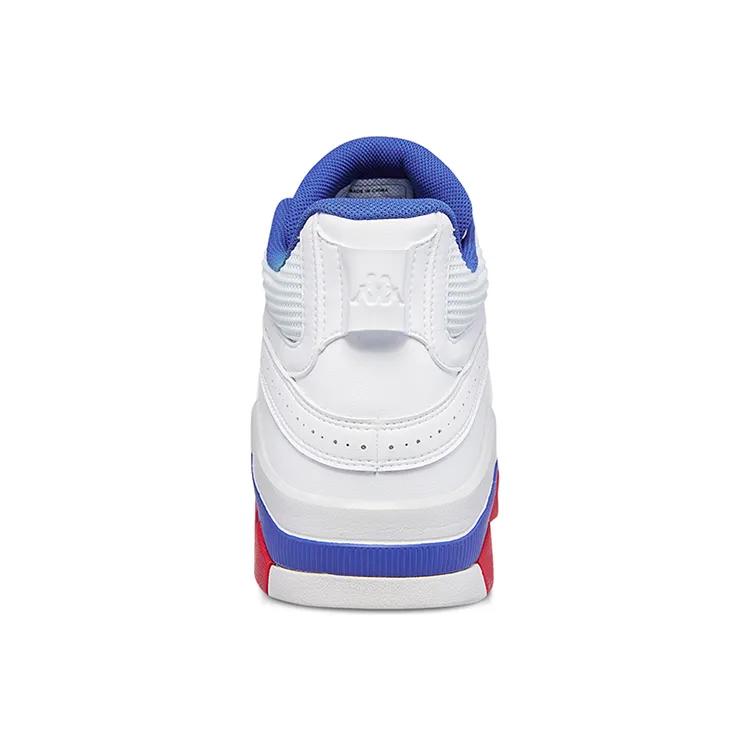 Kappa Textile , Synthetic Leather Cushioning Slip Resistant Mid top Vintage Basketball Shoes Men's White Blue (Unisex)