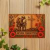 "Never Forgotten" Iron Plaque - 30x20cm Memorial Sign for Historical Remembrance