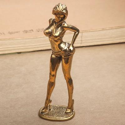 Schöne Frau aus massivem Kupfer, Ornament, Sexy Bikini, Schönheitsfigur, Mädchen, Modell, Sammlerstatue, Geschenke für Männer und Brüder
