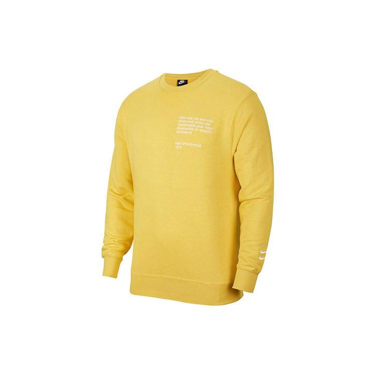 Nike Sweatshirts Men's Yellow Crew Neck Moderate Regular CU4035-761