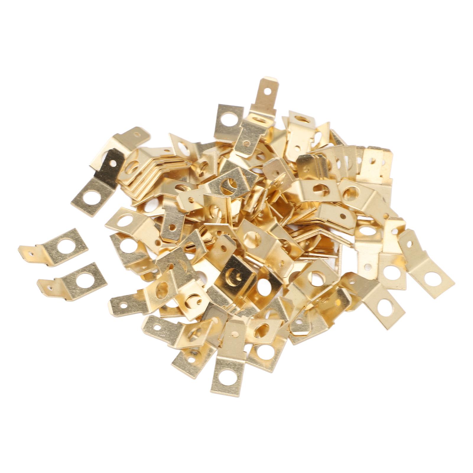 

100PCS Quick Disconnect Connectors Non Insulated Solderless Adapters 10 Stud 1/4 Inch Male Spade