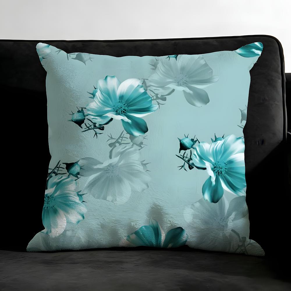 Classic Floral Print Elegant Cushion Cover Pillowcase Ultra Soft Skin Friendly Fabric Cloud Like Comfort & Concealed Zipper