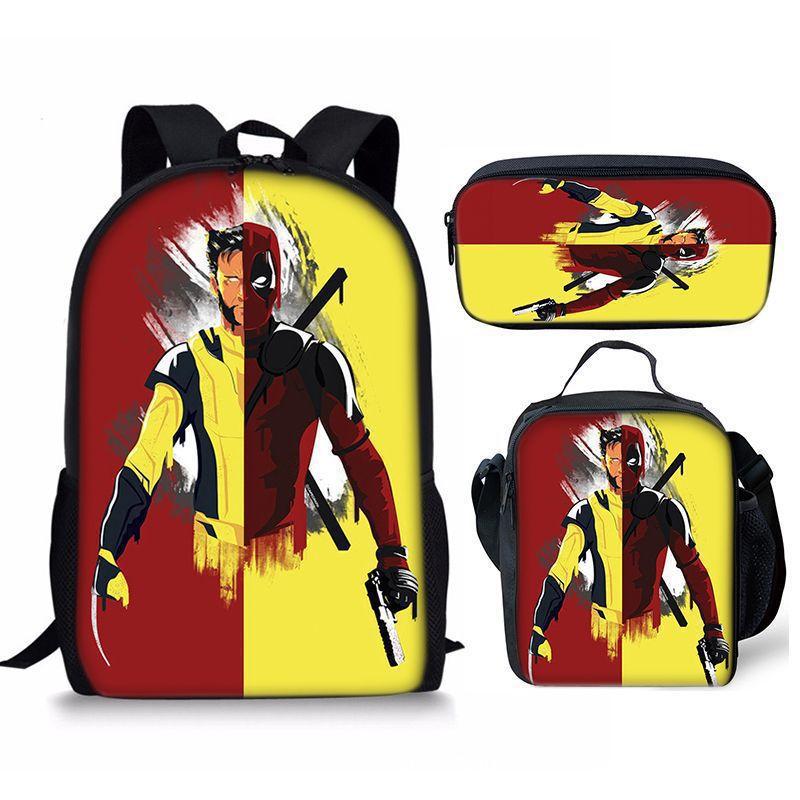 Backpack Satchel Pencil Case Three-Piece Set Student Schoolbag Cartoon Children'S Backpack