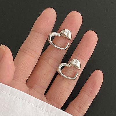 Heart-heart Corner Geometric Design Love Earrings for Women