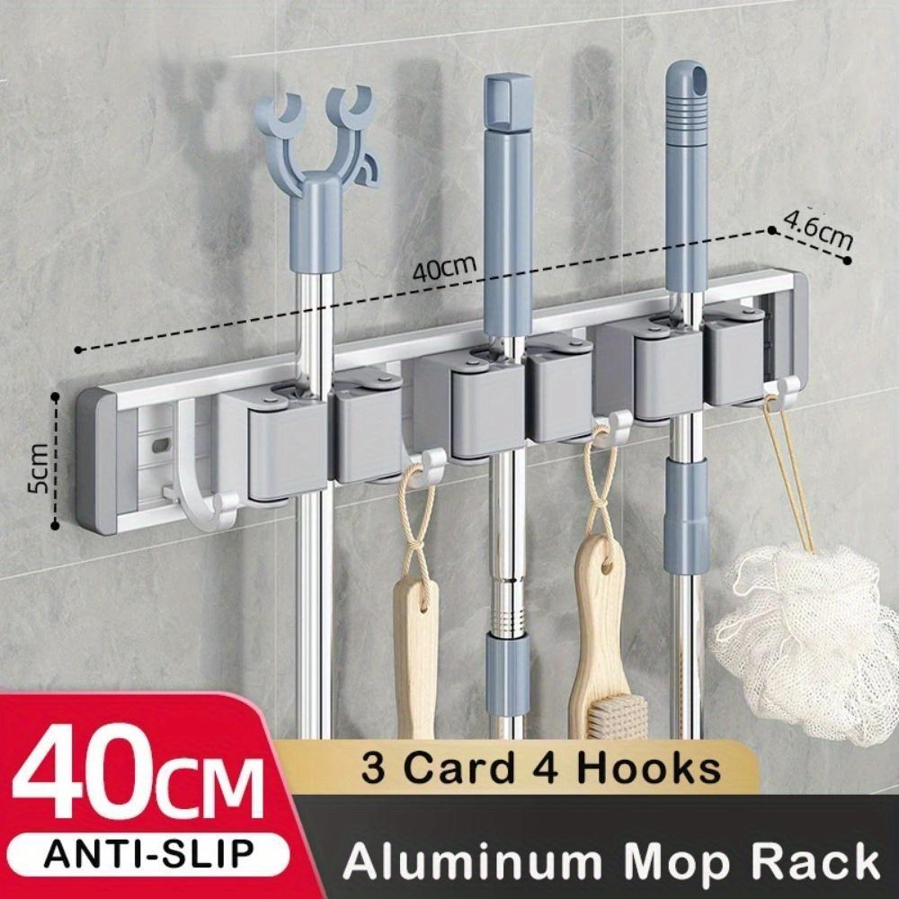 Mopp-Besenhalter Haken Badezimmer-Tools Lagerregal Clip Haken Organisatoren Kleiderbügel Slots Mops Halter