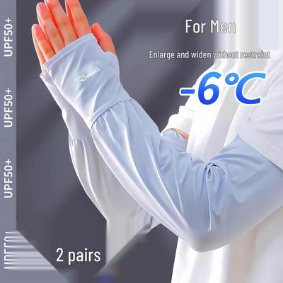 Manchons de Bras en Soie Glacée avec Protection Solaire: Protection UV pour Hommes et Femmes, Grande Taille, pour le Cyclisme et la Conduite