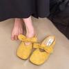 Women's Flats Slippers Suede Fad Mules Shoes New Slingback Sandals 2025Summer Casual Mules Woman Slides Zapatos Mujer Moccasin