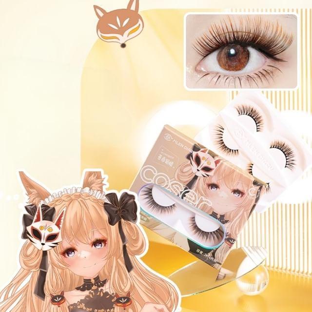 Bonnie Wisp - Fox False Eyelashes Black & Orange - 0.7 To 1.5cm