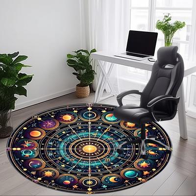 1pc Astrology Wheel Chair Carpet for Office, Soft Comfortable Mat For Office, Living Room, Bedroom, Machine Washable Carpet Yy251112038