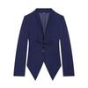 Womens Single-Breasted V-Neck Long Sleeve Blouse Pleated Chest Mid-Length Casual Blazer 2026 Fall