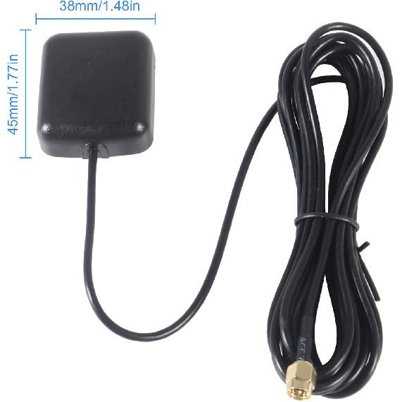 GPS Navigation Antenna with SMA Male Connector Vehicle Waterproof Active GPS Antenna for Car Stereo Head Unit GPS Navigation System Module Truck