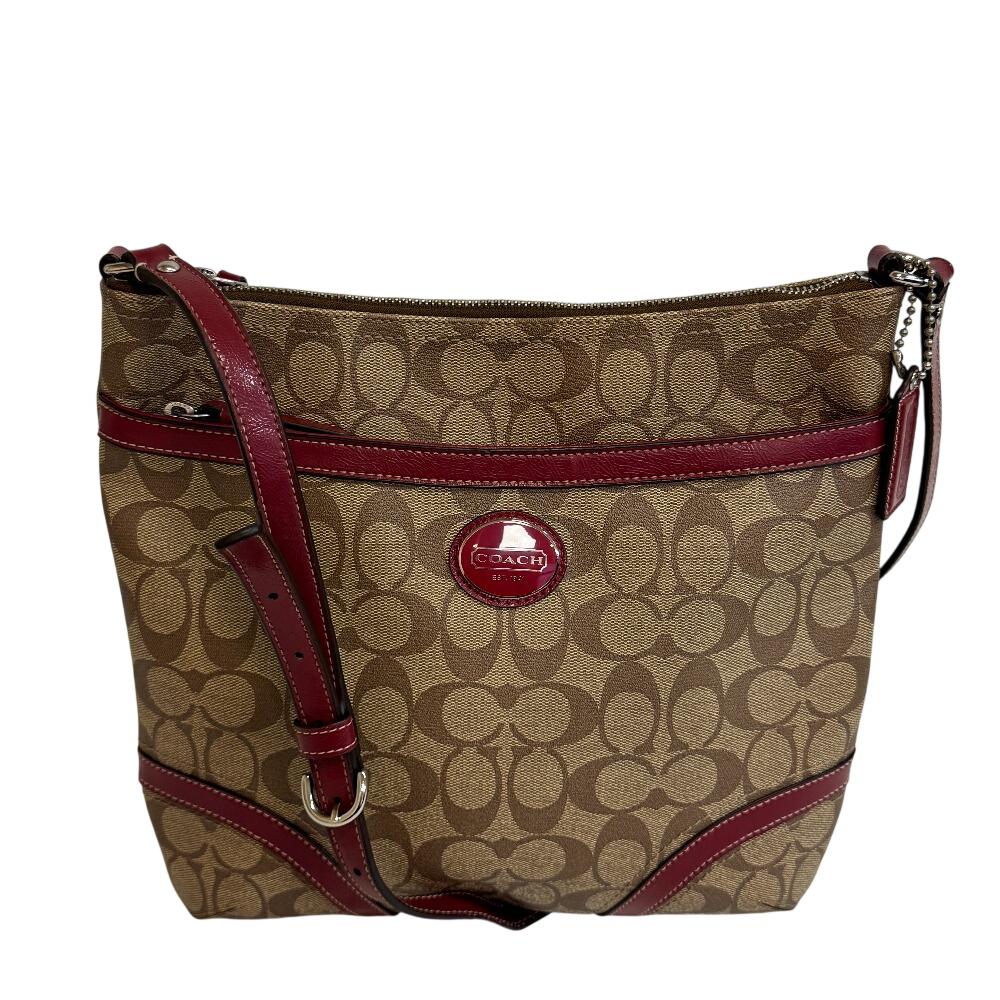 COACH F18926 Signature PVC coated canvas Shoulder Bag beige PVC coated canvas Women Used