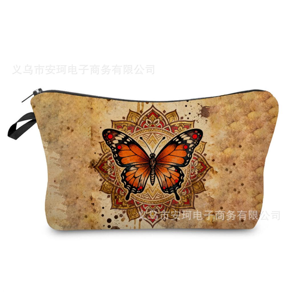 Butterfly Printing Makeup Bag, Nail Polish Storage Bag, Washable Toilet Bag for Daily Travel