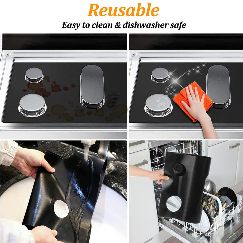 5-hole Gas Stove Protector Pad Anti-Oil Stovetop Burner Cooker Protective Mat Reusable Furnace Gas Cooker Protectors Covers