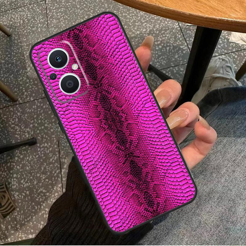 Snake Skin Print For OPPO Reno 7 8 Lite 8T 14F 13F 11F 12F 10 11 12 13 14 Pro OPPO Find X8 X5 X6 Pro Case