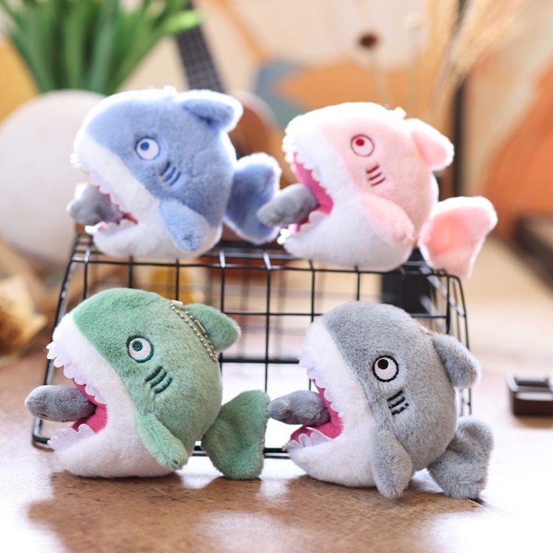 Plushkeychain With Shark Pullable Spinning Tail Toy Pp Cotton Stuffed Gift