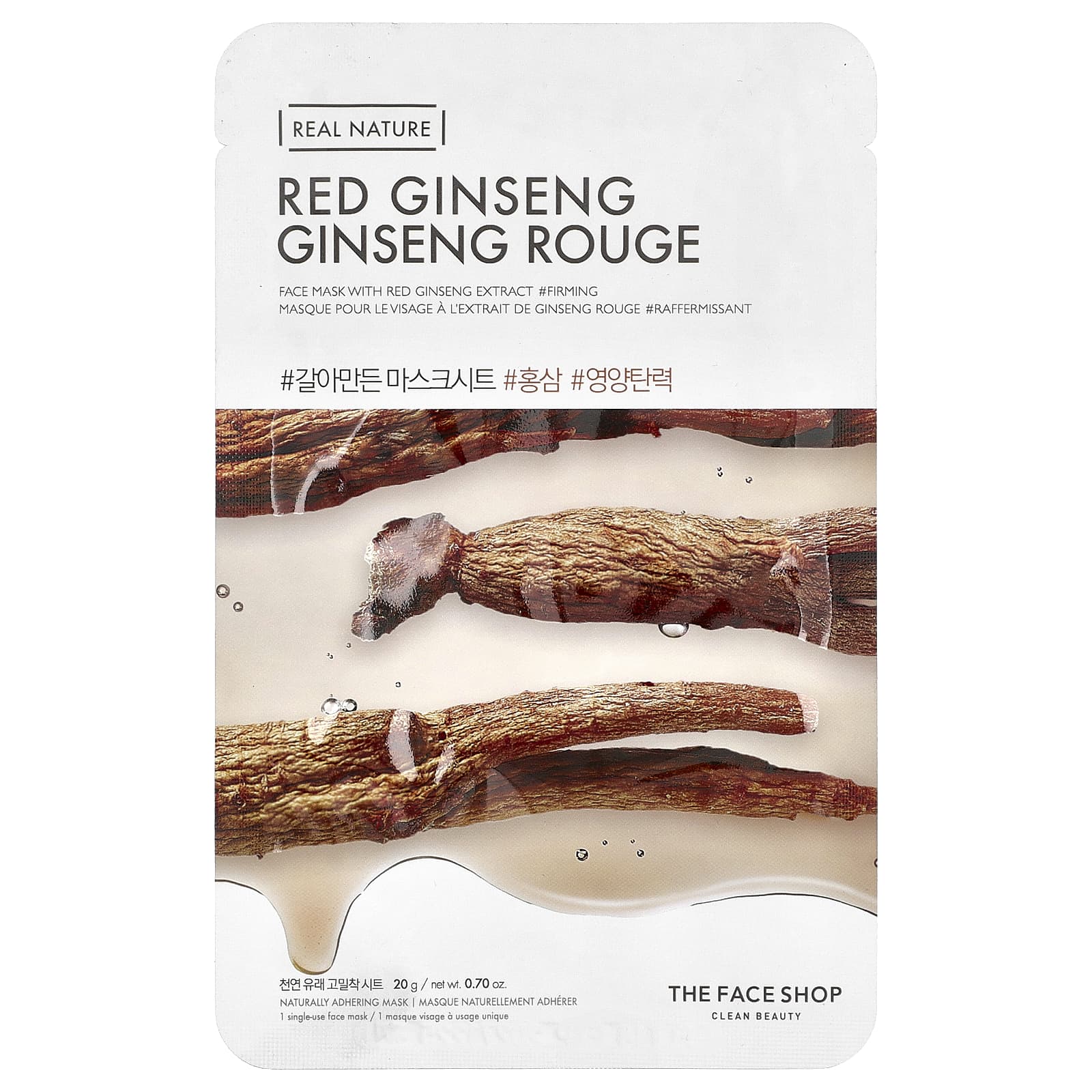 

The Face Shop, Real Nature, Beauty Face Mask, Red Ginseng, 1 Sheet, 20g (0.70oz)