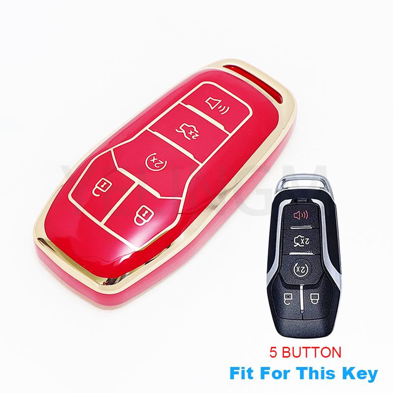 Car Remote Key Case TPU Cover Shell Fob For Ford Fusion Mondeo Mustang F-150 Explorer Edge 5 Buttons Protector Bag Accessories