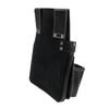 SK11 Carbon Leather Nail Pouch, Black, Genuine Cowhide Leather, Belt Loop with Slit, Ink Pot Pocket (SK-CLK-SP)