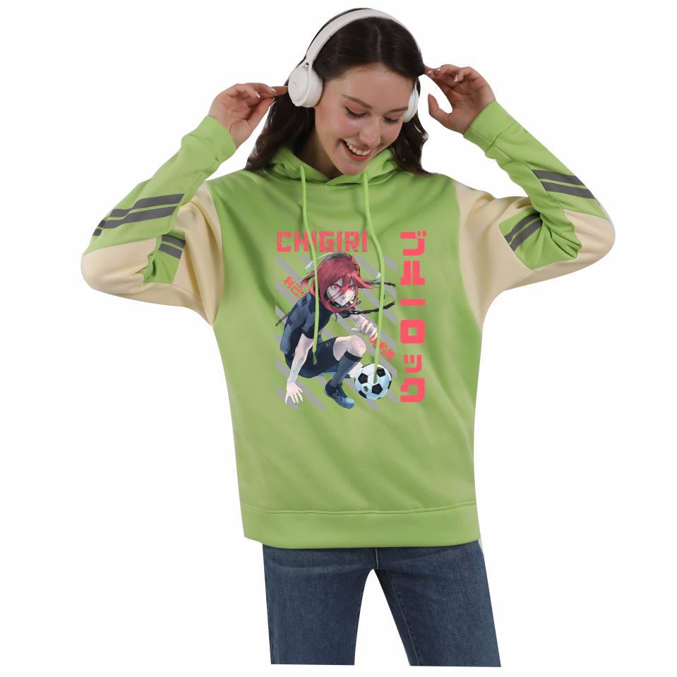 Blue Lock Anime Colorblock Hoodie mit Fleece für Damen und Herren - Herbst/Winter