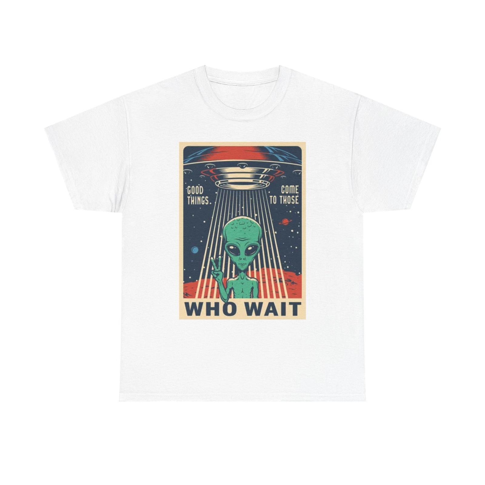Men s and Women s T-shirts Alien Wait Time Graphic XS