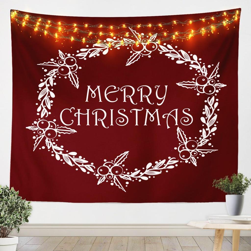 Santa Claus Tapestry Red Car Tapestries Art Home Decoration Bedroom Decor Living Room Door Green Trees Tapestry Wall Hanging