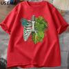 Skeleton Plant Body Tshirt Women Unisex Funny Plant Lover T Shirt Plant Mom Tee Funny Graphic T Shirts Cotton Short Sleeve Clothes