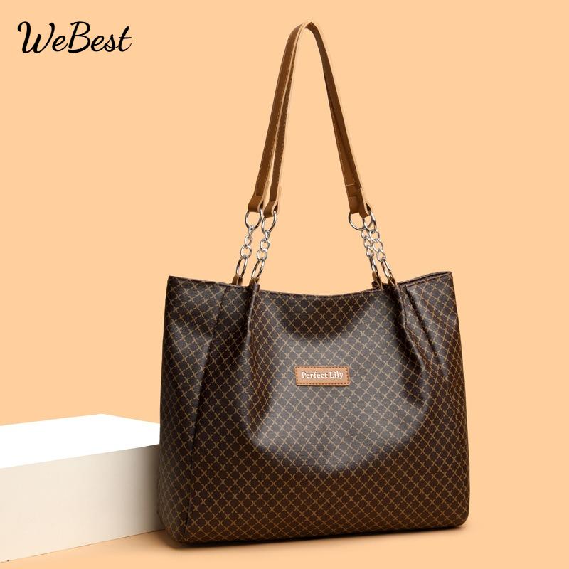 

Printed Retro Casual Large Capacity Tote Bag коричневый