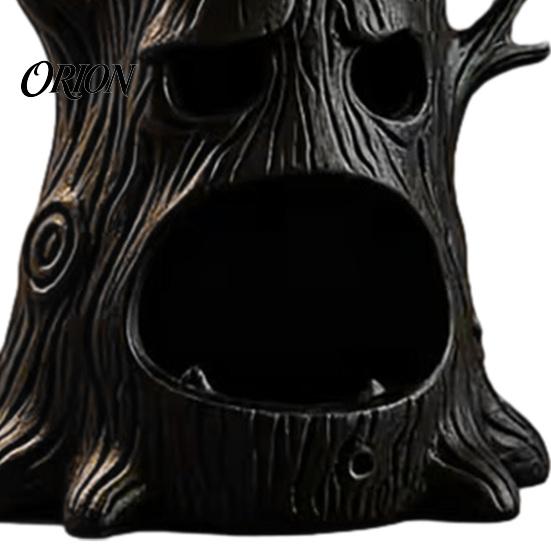 Vintage Style Table Centerpiece 3D Printed Spooky Tree Candle Holder, Creepy Stump Figurine Mysterious Shadow Light for Halloween Decoration, Desktop