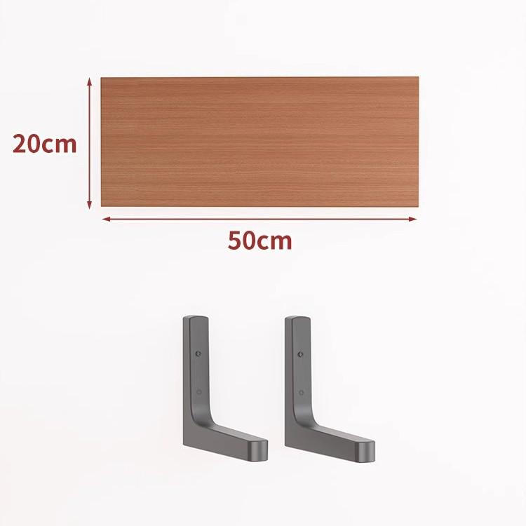 Paint-Free Floating Wall Shelf: Wooden Wall-Mounted Bookshelf and Storage Plank