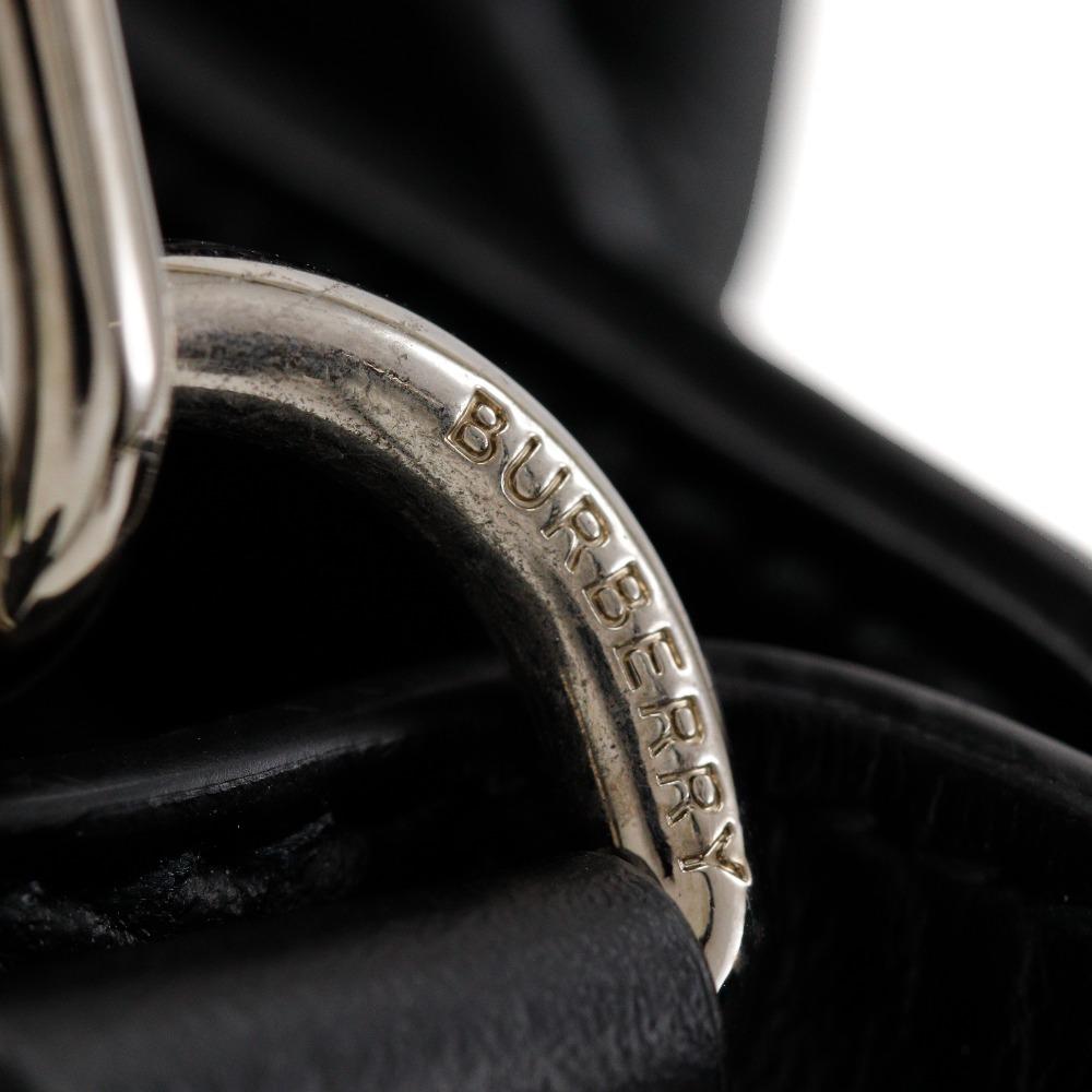 Burberry Geprägte Karo-Handtasche 2WAY-Umhängetasche schwarz Kalbsleder Damen Gebraucht
