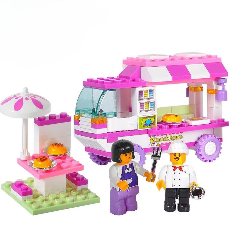 102PCS Building Blocks Set Friends City Van Snack House Car Dog Wagon Educational Bricks Figures Toy for Children Christmas Gift